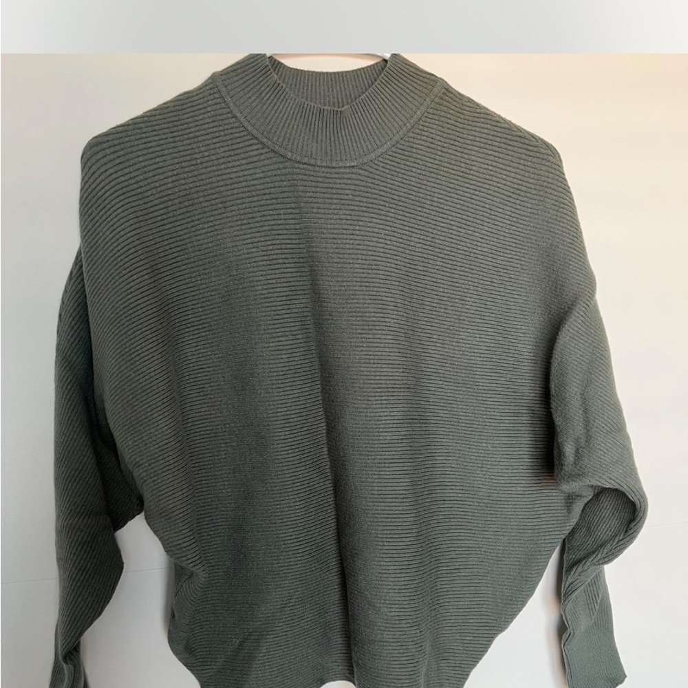 Philosophy Ribbed Knit Sweater in Green